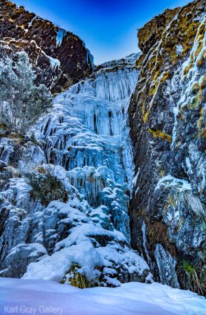 carmichael falls snow print dinner plain mount hotham waterfall snow print australia - Karl Gray