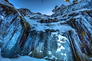ice frozen water carmichael falls photographic print - Karl Gray